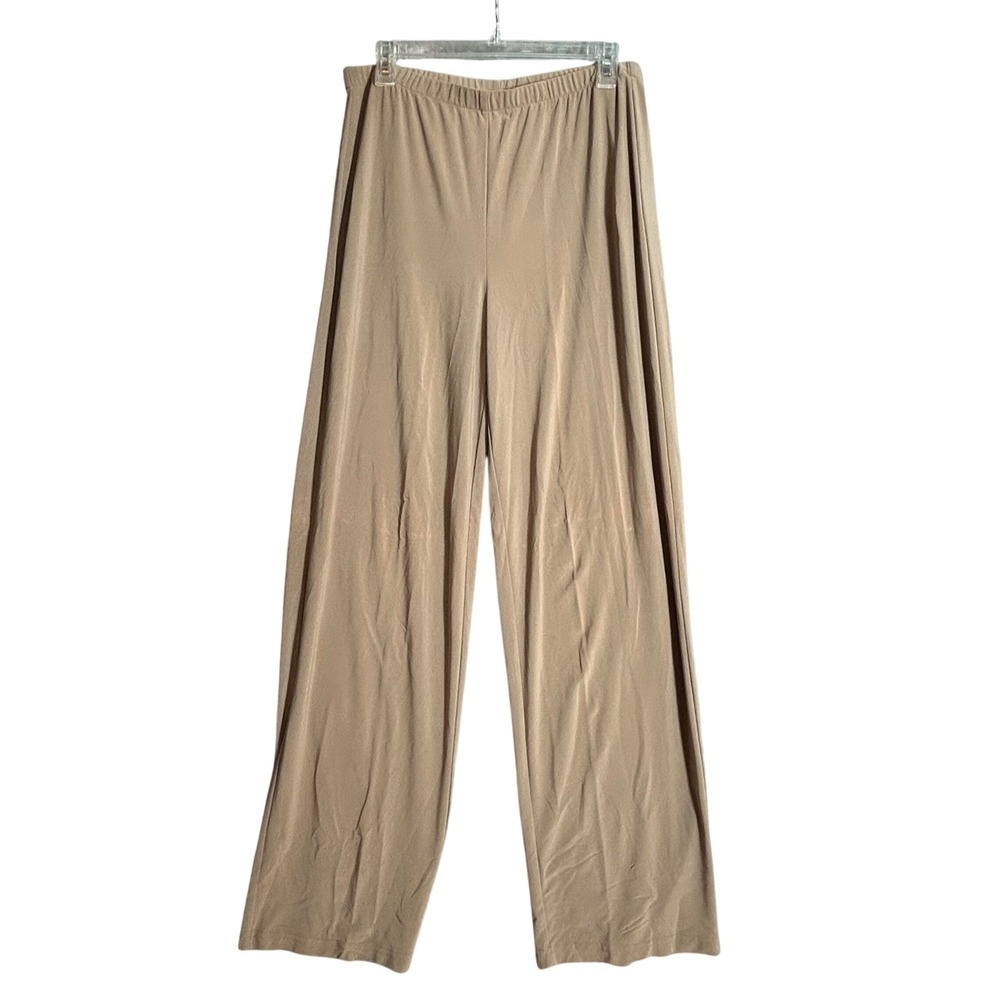 Joseph Ribkoff Taupe Wide Leg Pants High Rise Elastic Waist 19606F Canada Sz 12
